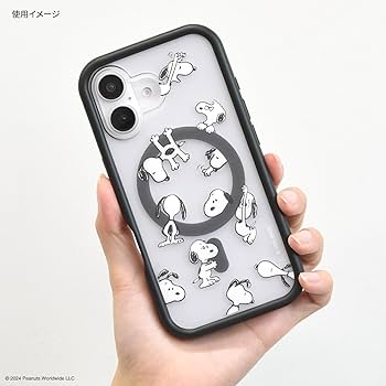 すぬぴ ピーナッツ スヌーピー iPhone16 MagSafe 対応 プランプフレーム